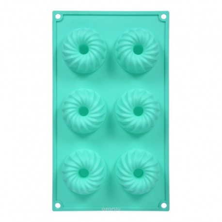 Форма силиконовая для выпечки, 6 ячеек "кекс Вихрь"  оптом-2