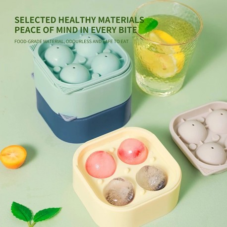 Силиконовая форма для льда Большая Круглая Сфера 4 ячейки  оптом-5