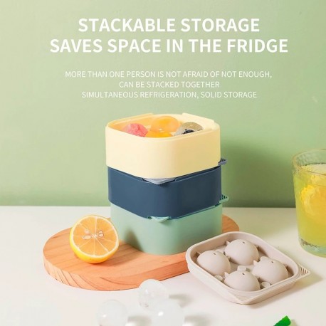 Силиконовая форма для льда Большая Круглая Сфера 4 ячейки  оптом-7