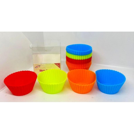 Комплект форм круглых силиконовых для кекса 24 штук  оптом-3