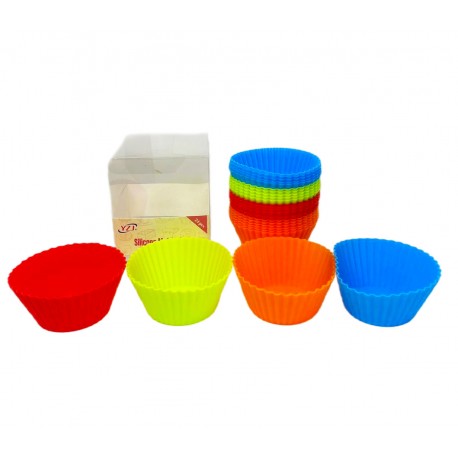 Комплект форм круглых силиконовых для кекса 24 штук  оптом