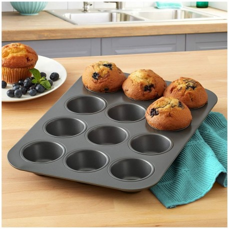 Металлическая форма для выпечки капкейков с силиконовыми формочками на 12 шт  оптом-5
