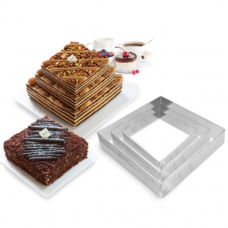 Набор форм для выпечки Cake Baking Tool квадрат 3 шт  оптом-2