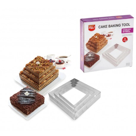 Набор форм для выпечки Cake Baking Tool квадрат 3 шт  оптом
