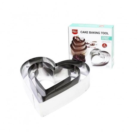 Набор форм для выпечки торта Сердце 3 шт  оптом-5