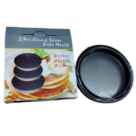 Набор круглых форм для выпечки коржей 24, 26, 28 см со съёмным дном Round Shape Cake Mould  оптом