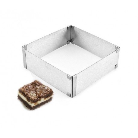 Раздвижная кулинарная форма для запекания и выпечки Cake Ring квадратная  оптом-3