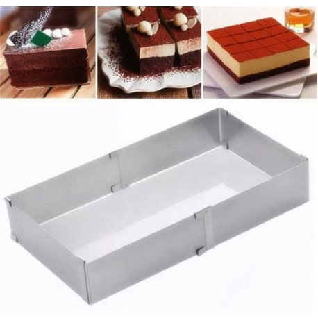 Раздвижная кулинарная форма для запекания и выпечки Cake Ring квадратная  оптом-5