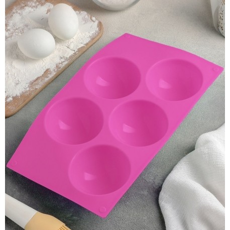 Силиконовая форма для выпечки "Полусферы" 5 шт  оптом-4