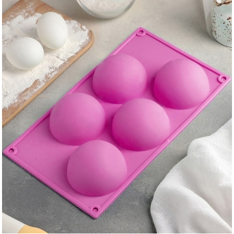 Силиконовая форма для выпечки "Полусферы" 5 шт  оптом-5