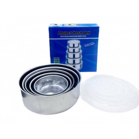 Набор контейнеров для еды из нержавеющей стали с крышками 5 шт-2