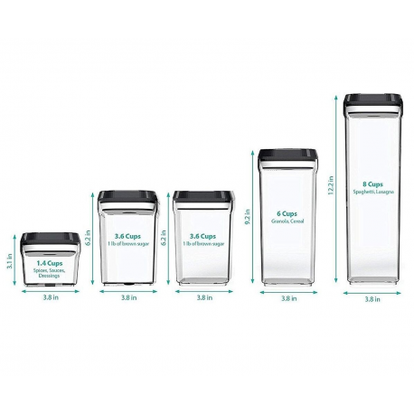 Набор контейнеров 5 шт для хранения сыпучих продуктов  оптом-3