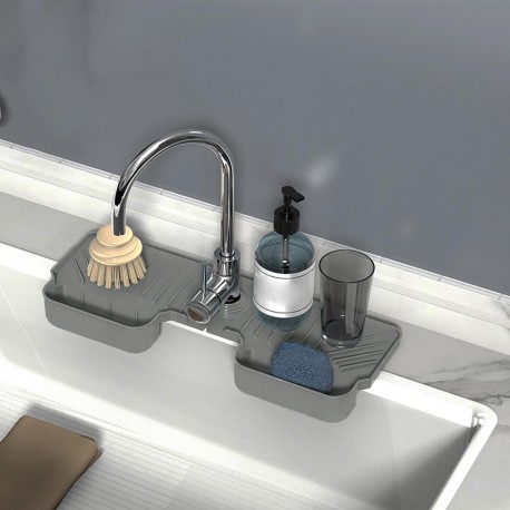 Силиконовый коврик-карман для раковины, 2 отделения  оптом-6