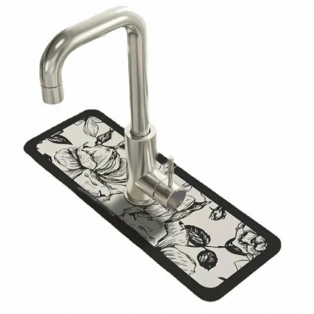 Коврик диатомовый на раковину с рисунком 38 х 13 см