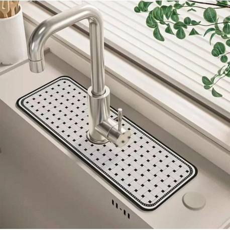 Коврик диатомовый на раковину с рисунком 38 х 13 см-5