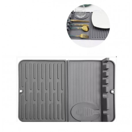 Кухонный коврик для сушки посуды из силикона 40х26 см-1