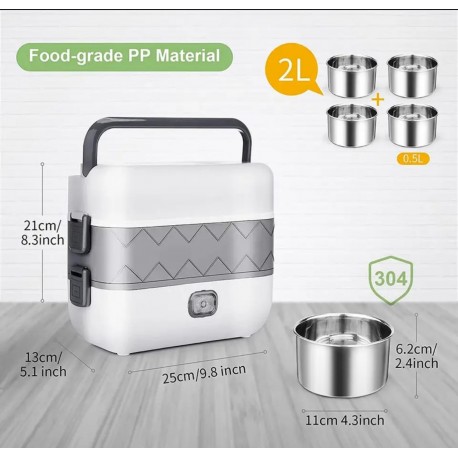 Электрический портативный ланч-бокс с подогревом  оптом-2