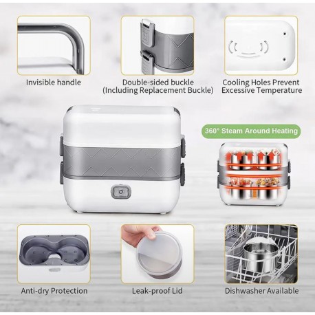 Электрический портативный ланч-бокс с подогревом  оптом-5