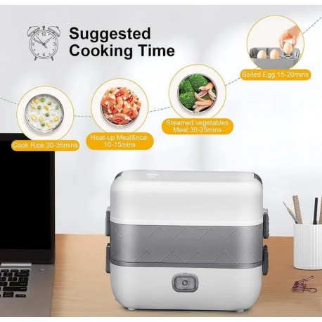 Электрический портативный ланч-бокс с подогревом  оптом-6