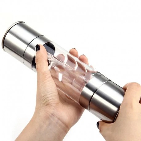 Двухсторонняя ручная мельница для соли, перца, специй 2 в 1  оптом-2