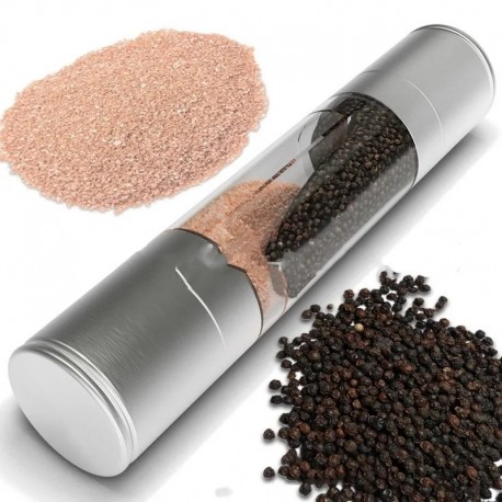 Двухсторонняя ручная мельница для соли, перца, специй 2 в 1  оптом-3