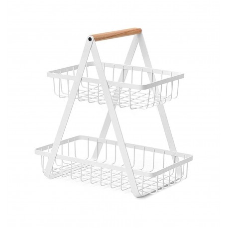 Фруктовница металлическая двухъярусная хром  оптом-2