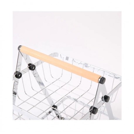 Фруктовница металлическая двухъярусная хром  оптом-3