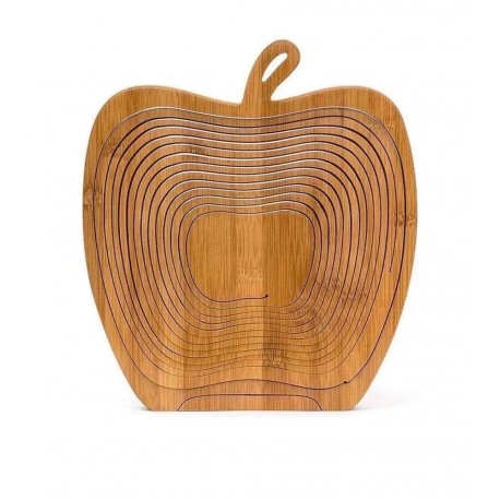 Фруктовница складная бамбуковая, диаметр 27 см, в форме яблока-2