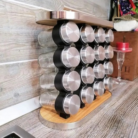 Набор баночек для специй на подставке 16 шт-7