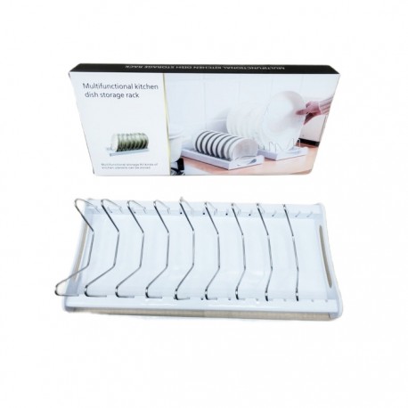 Кухонный металлический органайзер-сушилка для посуды с поддоном 9 отсеков  оптом-1