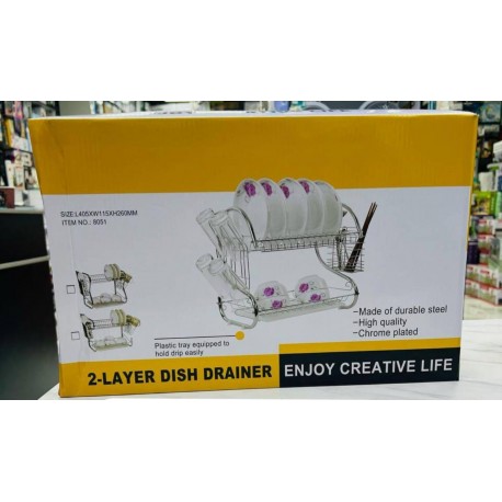 Настольная сушилка-органайзер для посуды, 2 уровня-5