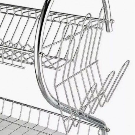 Настольная сушилка-органайзер для посуды, 2 уровня-4