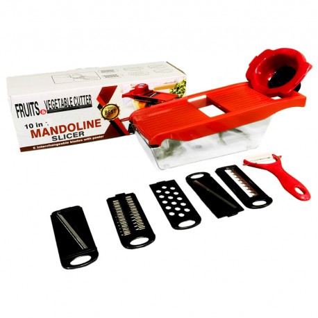 Многофункциональная Овощерезка керамическая MANDOLINE SLICER 10 в 1 с овощечисткой 6 сменных лезвий  оптом