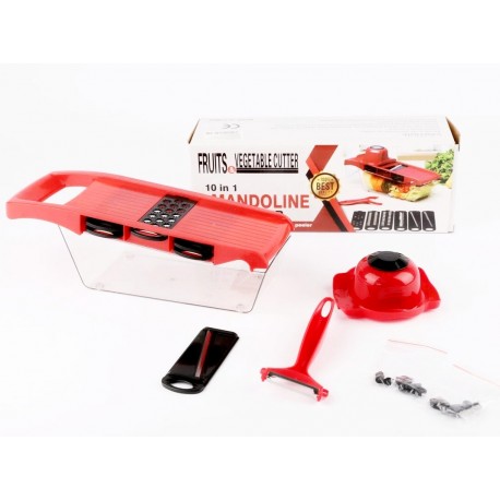 Многофункциональная Овощерезка керамическая MANDOLINE SLICER 10 в 1 с овощечисткой 6 сменных лезвий  оптом-3