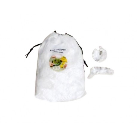 Полиэтиленовые пищевые пакеты на резинке 100 шт