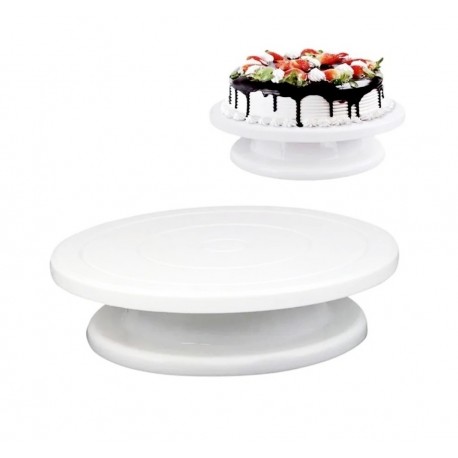Подставка для изготовления торта "Белая" 28 см, пластик  оптом