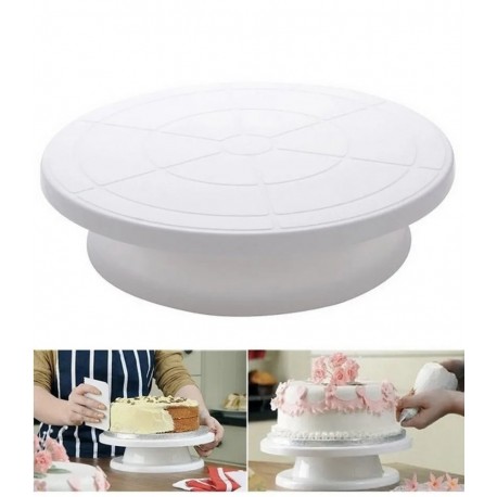 Подставка для изготовления торта "Белая" 28 см, пластик  оптом-4