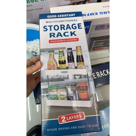 Кухонный многофункциональный стеллаж-полка для хранения продуктов 2 яруса  оптом-2