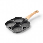 Антипригарная Кухонная Сковорода Egg & hamburger frying pan с 4 отверстиями для жарки яиц, блинов, оладий 
