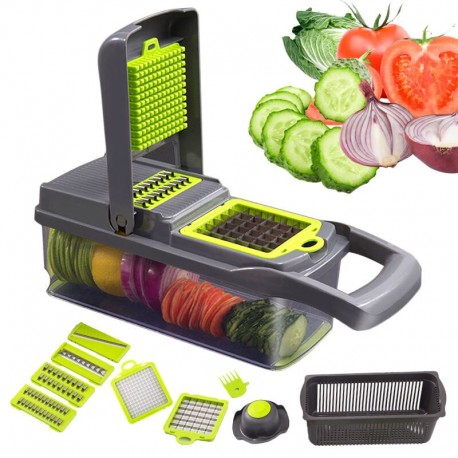 Овощерезка Veggie Slicer слайсер с контейнером 14 в 1  оптом-9