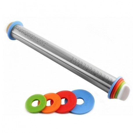 Скалка для теста с фиксатором толщины MaxxMalus "Rolling Pin", 8 предметов  оптом-2