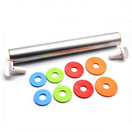 Скалка для теста с фиксатором толщины MaxxMalus "Rolling Pin", 8 предметов  оптом-3