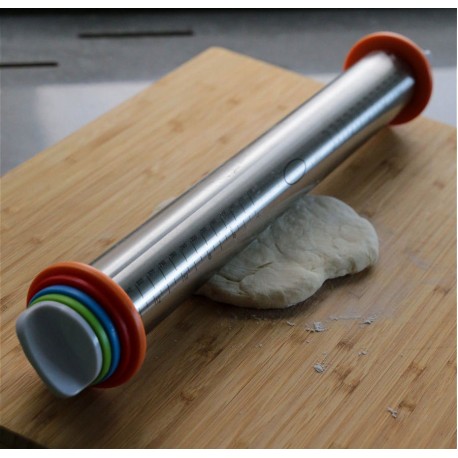 Скалка для теста с фиксатором толщины MaxxMalus "Rolling Pin", 8 предметов  оптом-6