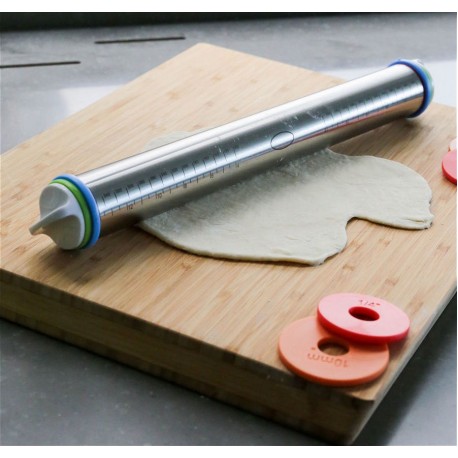 Скалка для теста с фиксатором толщины MaxxMalus "Rolling Pin", 8 предметов  оптом-7