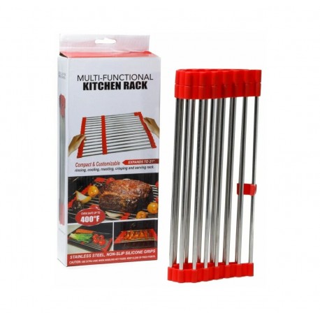 Многофункциональная раздвижная решетка для раковины и духовки, сталь 33 см  оптом