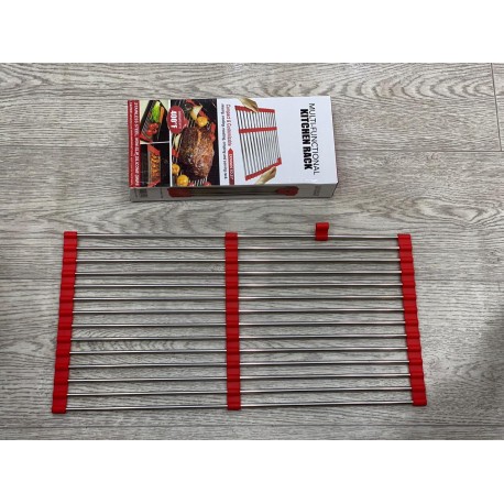 Многофункциональная раздвижная решетка для раковины и духовки, сталь 33 см  оптом-7