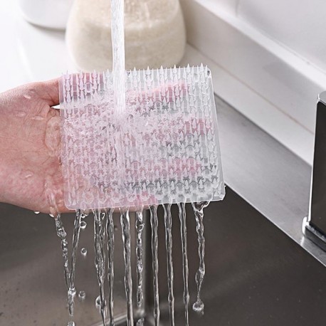 Силиконовая щетка для мытья посуды, овощей  оптом-4