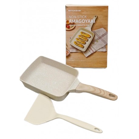 Антипригарная квадратная сковорода с лопаткой для завтрака