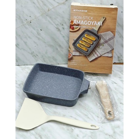 Антипригарная квадратная сковорода с лопаткой для завтрака-5