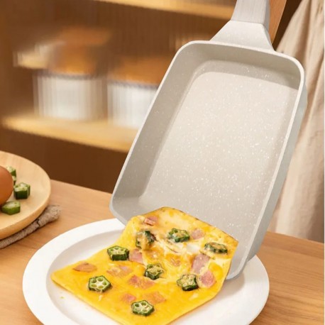 Антипригарная квадратная сковорода с лопаткой для завтрака-8